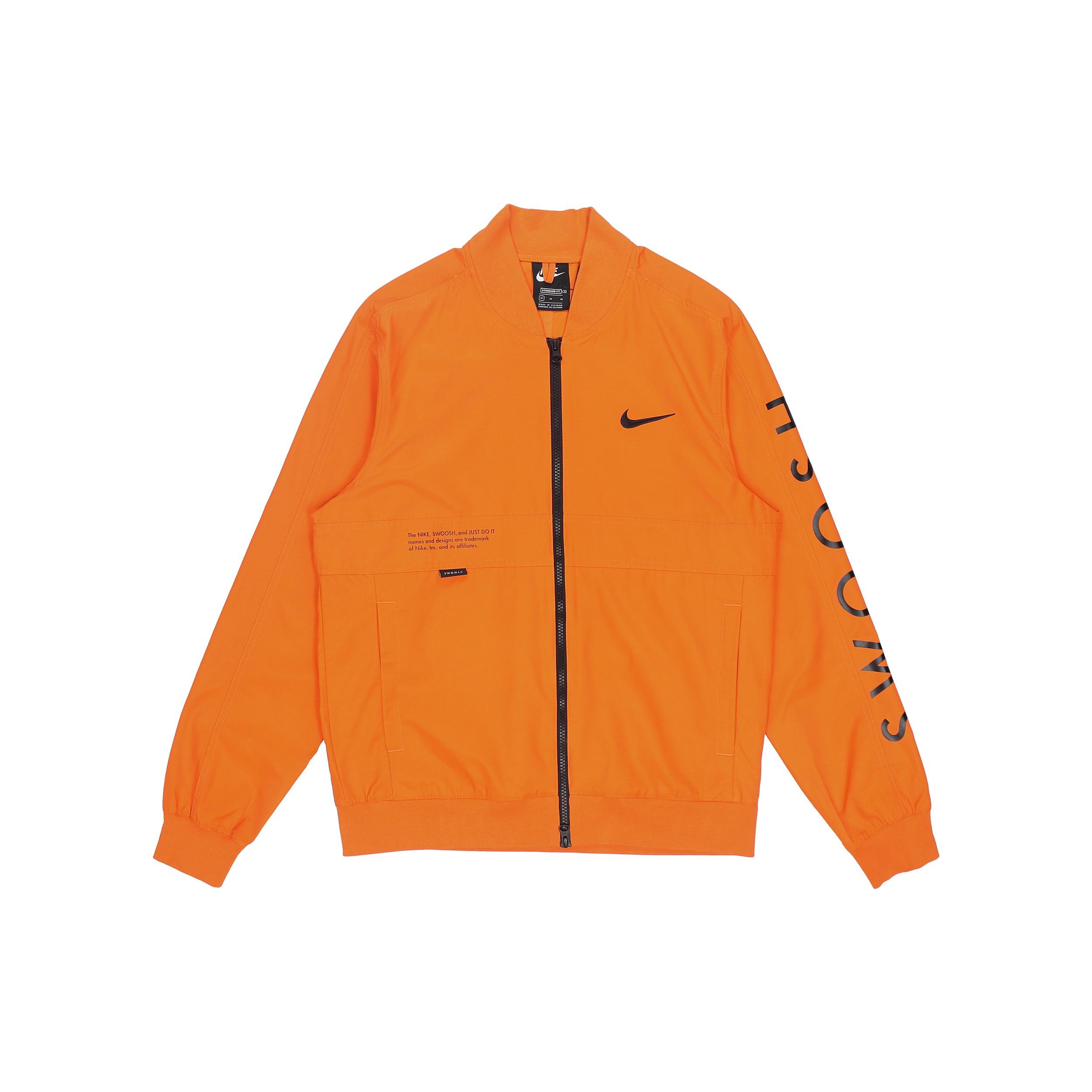

New Nike Sportswear Swoosh Men s Logo Printing Sports Jacket Orange DJ5368-801 L