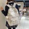Schoolbag High Value Star Print Backpack Female Primary School Students Large Capacity Lightweight Schoolbag Junior High School Students High School