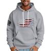 Felpa con cappuccio stampata con bandiera larga da uomo Felpa sportiva casual da uomo