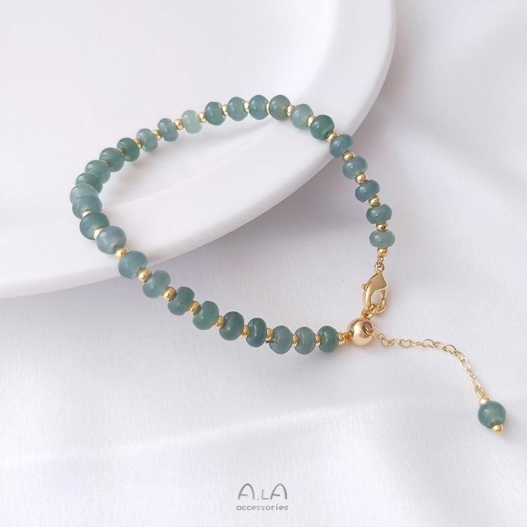 Natural Ice Jade Barrel Abacus Beads for DIY Bracelets