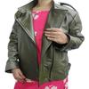 Dámska pravá zelená LAMBSKIN koža, moto BIKER bunda, priliehavý strih, dlhé rukávy, ŠTÝLOVÁ a krásne vyzerajúca bunda, darček pre ženy