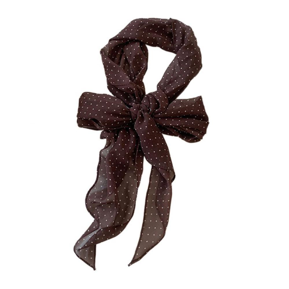 Ribbon Scarf Headband Thin Long Scarves Sweet Polka Dot Scarf  Outdoor