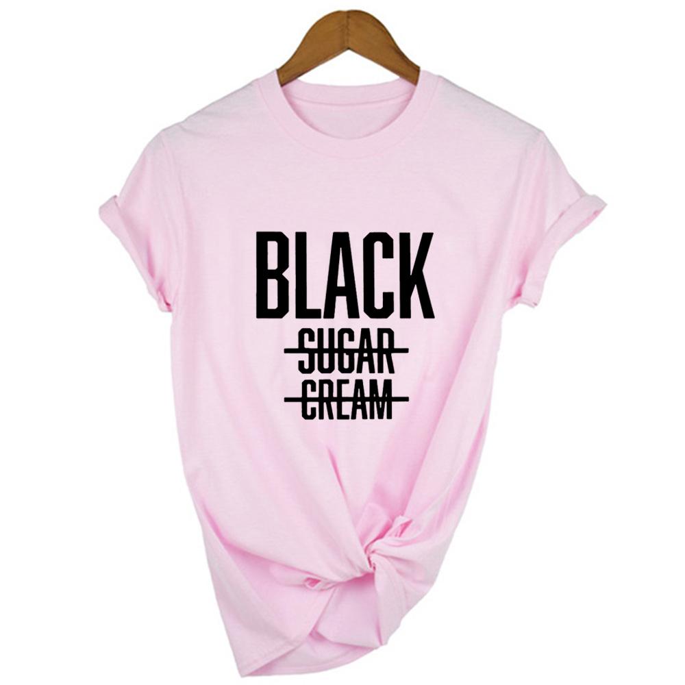 Black No No Cream Letter Print Summer Women T Shirt Harajuku Casual Short Sleeve Female