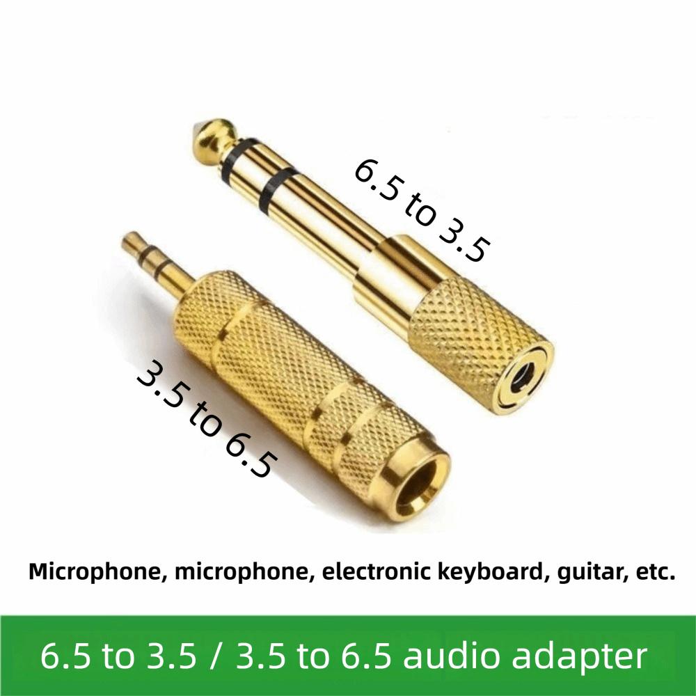 2 Pack Stereo 6.5mm To 3.5mm Jack Adapter 3.5mm To 6.5mm Speaker Connector Jack Aux Cable  Headphone