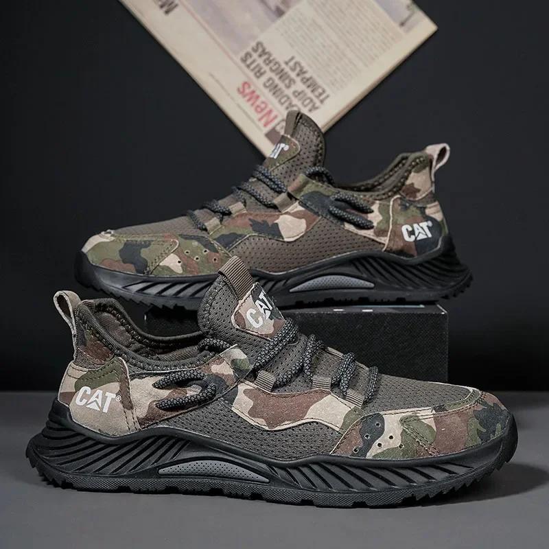 

Чоловічі камуфляжні кросівки на шнурівці. Високоякісні нековзкі повсякденні кросівки для походів на відкритому повітрі. Легкі дихаючі кросівки для ходьби. 45 армія зелений колір