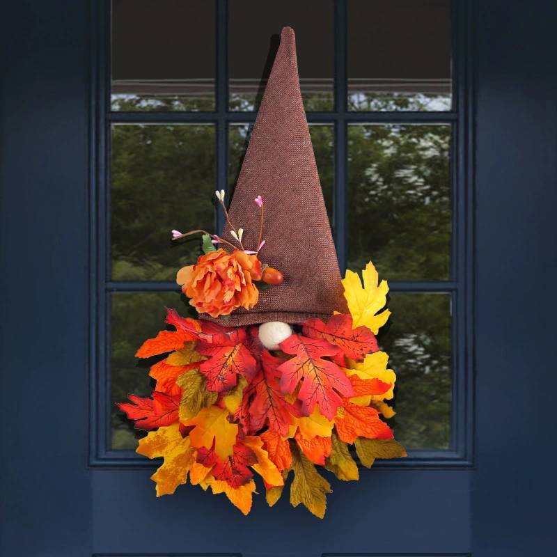 Leaf Thanksgiving Maple Fairy Hat Door Hanging Front Porch Wall Decoration Stove