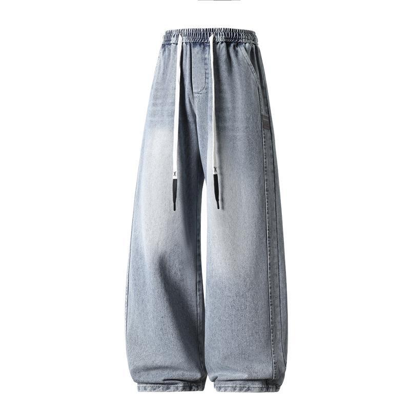 

Джинсы Мужские Брюки Американский Хай Стрит Ретро Повседневные Прямые Брюки Слегка Тянущиеся Широкие Брюки XXXL