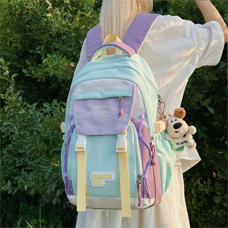 Schoolbag1011 new high-value versatile backpack lightweight junior high school girls high school students party schoolbag women travel backpack