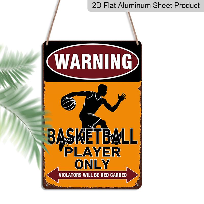

2D Flat 1pc Warning Basketball Player Only Metal Sign 7.87x11.81inch - Aluminum Funny Basketball Themed Decor for Home, Garage, Man Cave, Sports Room 20*30cm
