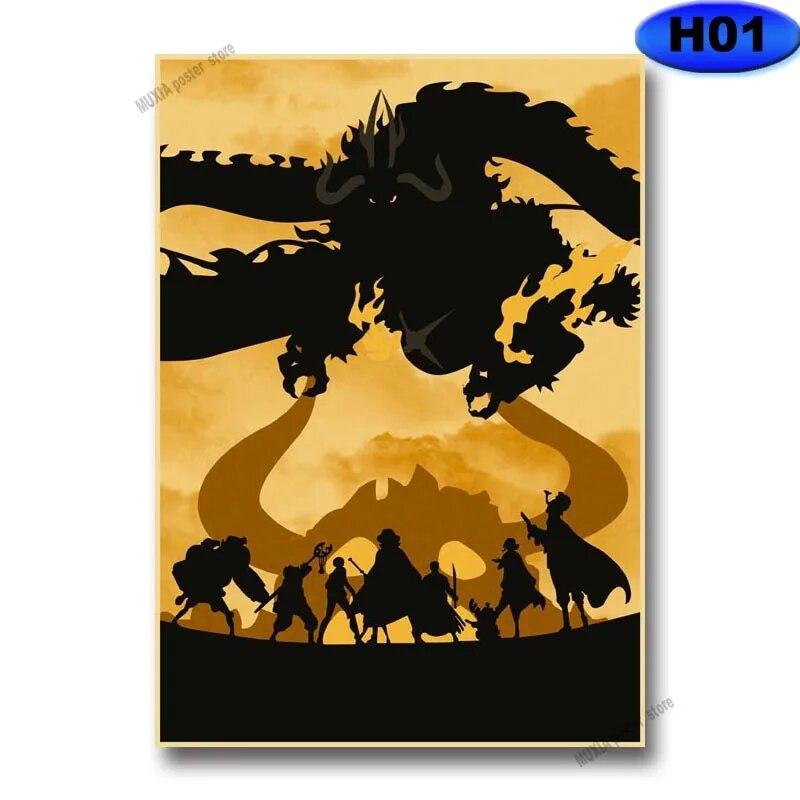 

Минималистичный постер аниме-сериала в стиле ретро, ​​крафт-бумага One Punch Man/Demon Slayer, принты, украшение для дома, фреска, исследование, настенный художественный декор 30x21cm