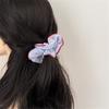 Elegant Striped Scrunchies Elastic Ponytail Hair Holder Wedding Hair Rope Big Buns Hair Elastics for Various Hairstyle