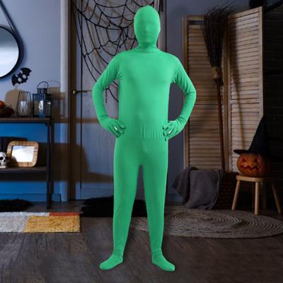Halloween-Overall, eng anliegend, atmungsaktiv, lange Ärmel, mit Kapuze, elastisch, einfarbig, unsichtbarer Overall