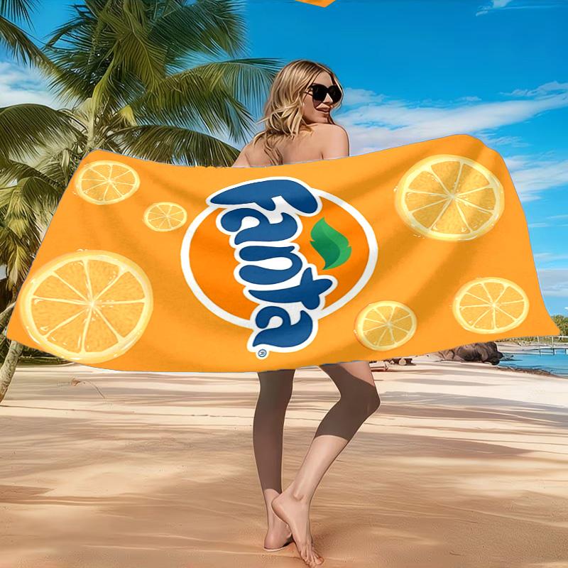 Fanta Orange Refreshment Beach Towel, Quick-drying, Easy to Care for, Suitable for Both Fitness and Beach Vacations,Sports Essential