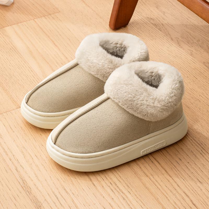Cotton slippers women's winter bag heel fleece thickened new home thermal outer wear plush snow boots women's winter