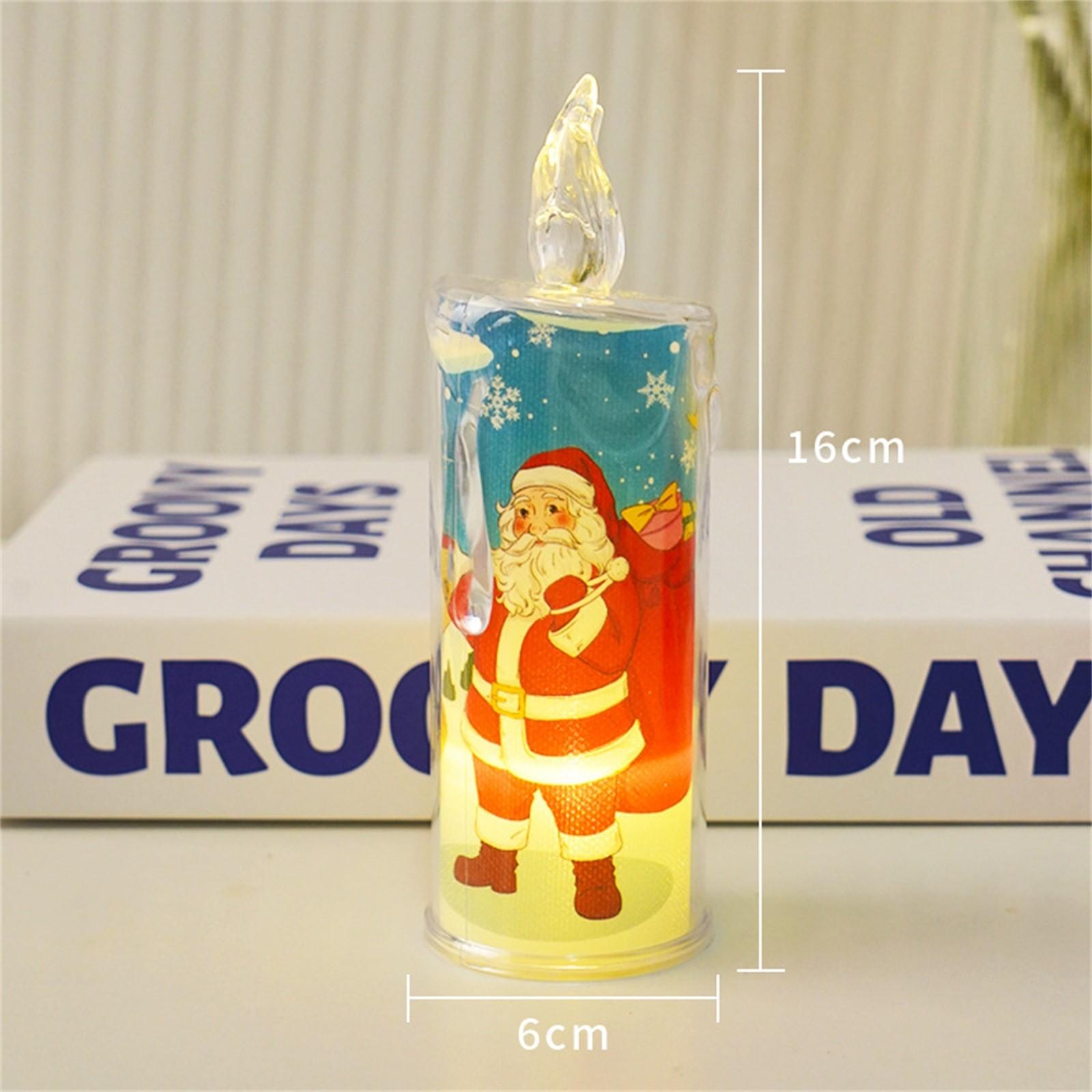 

Рождественская свеча светодиодная электронная свеча атмосферное украшение со встроенным печатным свечным светильником праздничное украшение One Size