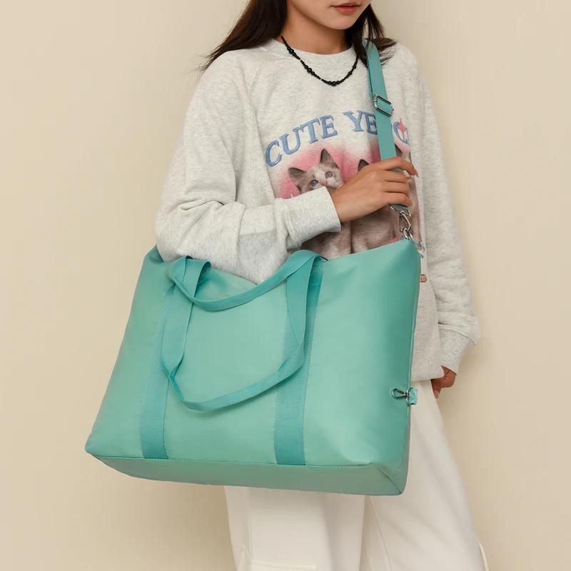 Nylon Zipper Shoulder Bag  Travel Handbag  Solid Versatile  Casual  Soft  Simple  Commuting  Fitness