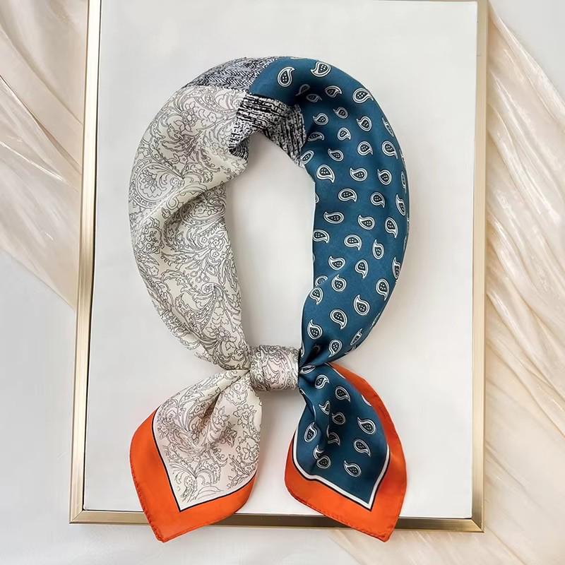 Foulard Quadrato in Seta a Pois di Lusso Fasce per Capelli Hijab da Donna Foulard da Collo Sciarpa di Raso Femminile Fascia per Capelli Wraps alla Moda Bandana