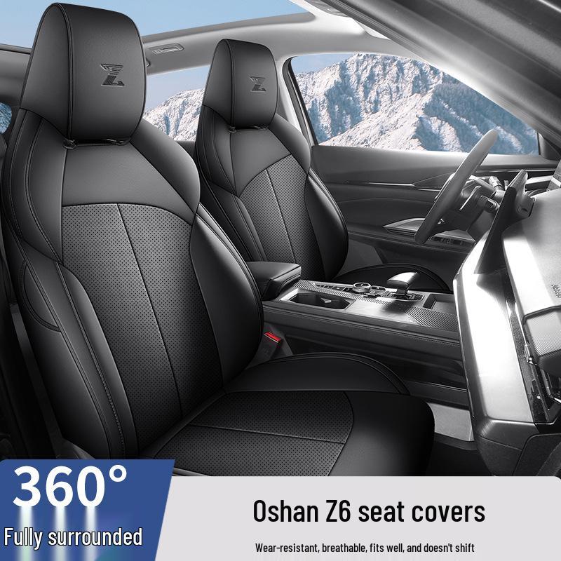 Oshan Z6 Leather Car Seat Cushion - All-Season, 5-Seat, Universal Fit