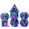 Cusdie DND Metal Solid Dice Dragon Pattern 7Pcs D4-D20 Polyhedral Dice Set for D&D Role Playing Game Pathfinder Board Games