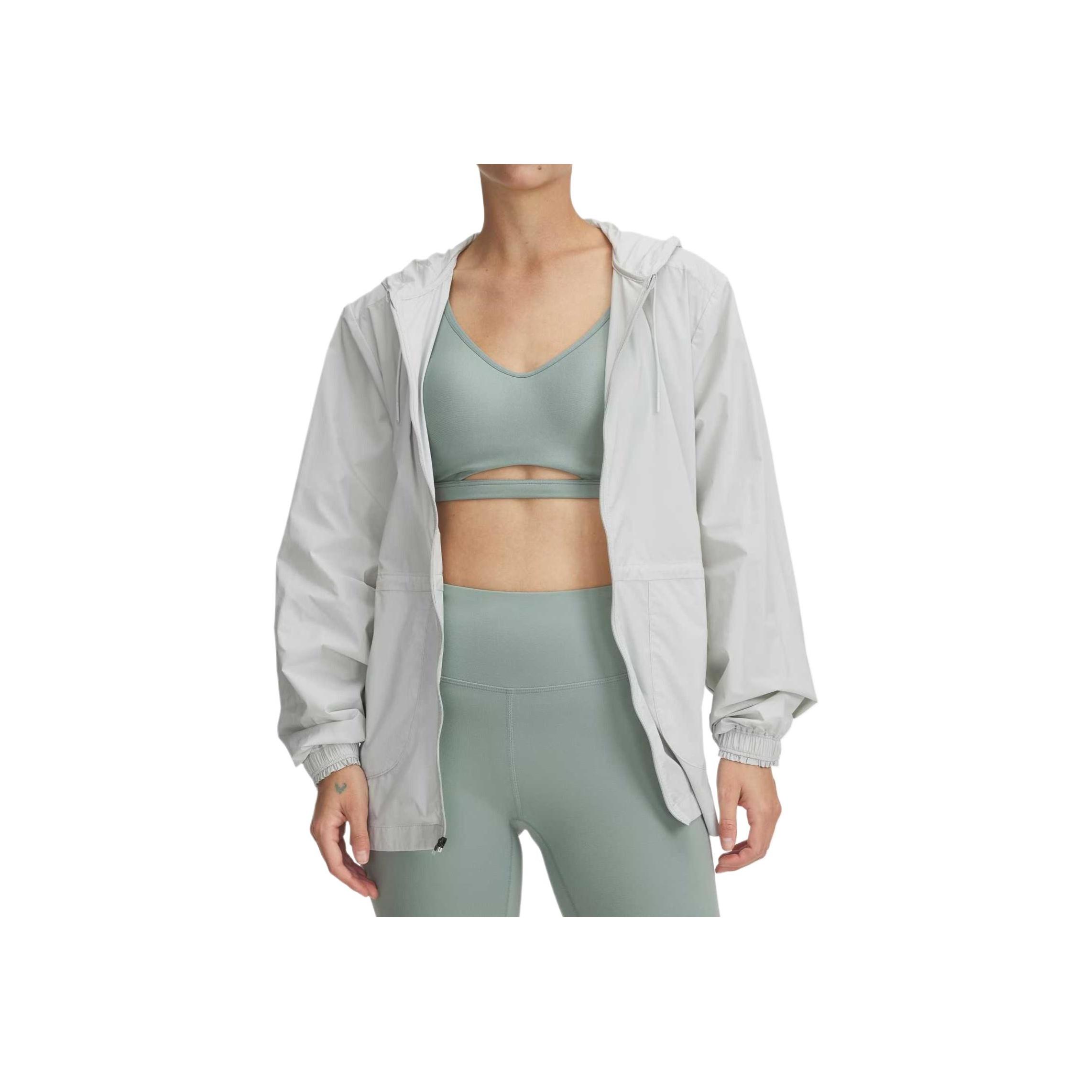 Under Armour Cinch Waist Comfortable Stylish Aesthetic Solid Color Simple Jacket Women Jacket Gray 1389502-377 M
