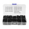 800pcs M3 Plastic Black Nylon Cross Round Head Screw Hexagonal Nut Combination,with Insulating Washers for Electronic Assembly
