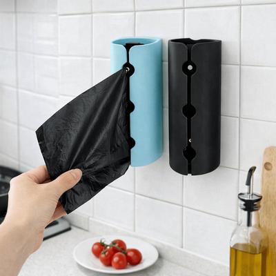 Simple Plastic Trash Bags Storage Box Wall Mounted Large Capacity Plastic Bags Container Space Saving Grocery Bag Holder Kitchen