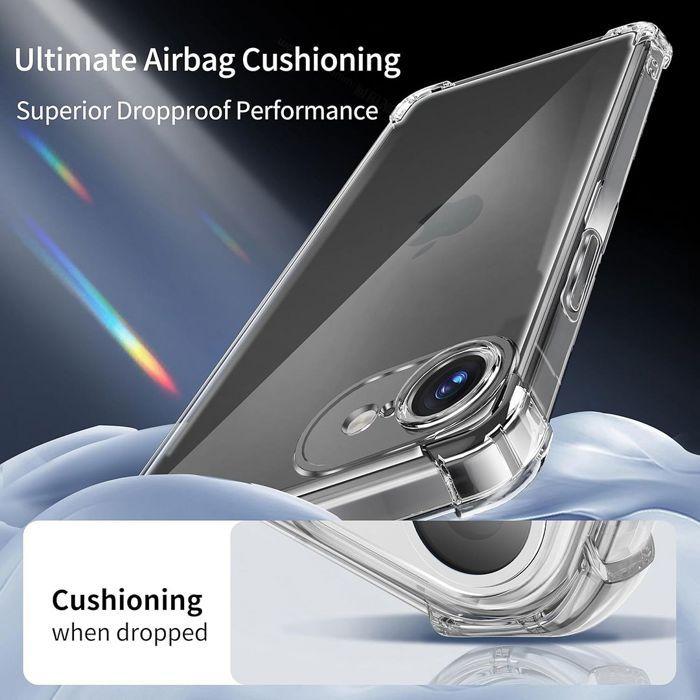 Coque + 2 Verres Trempés pour iPhone 17e, Protection Silicone Antichoc Coins Renforcés Transparent