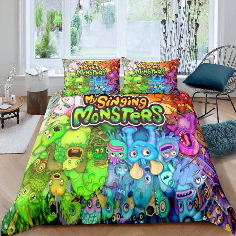 Singing Monsters 3D Printed Duvet Case Pillowcase Bedding Set Twin Full Queen Size For Bedroom Decor