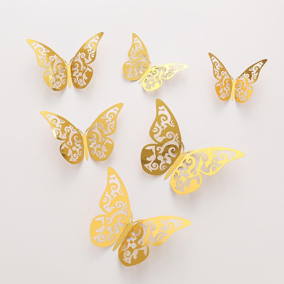 3D Butterfly Wall Stickers: Three-Dimensional Hollow Design, Cartoon Creative Decor for Living Rooms and Holidays