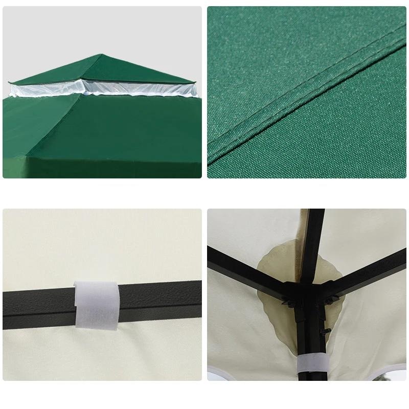 3x3M Garden Camping Awning Tent Shelter Waterproof Outdoor Tent Canopy Top Roof Sun Shadow Cover Gazebos Patio Garden Buildings grigio