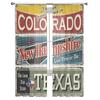Vintage Tin Sign Collection With America State Sheer Curtains for Living Room Tulle Window Curtain Bedroom Kitchen Veil Drapes
