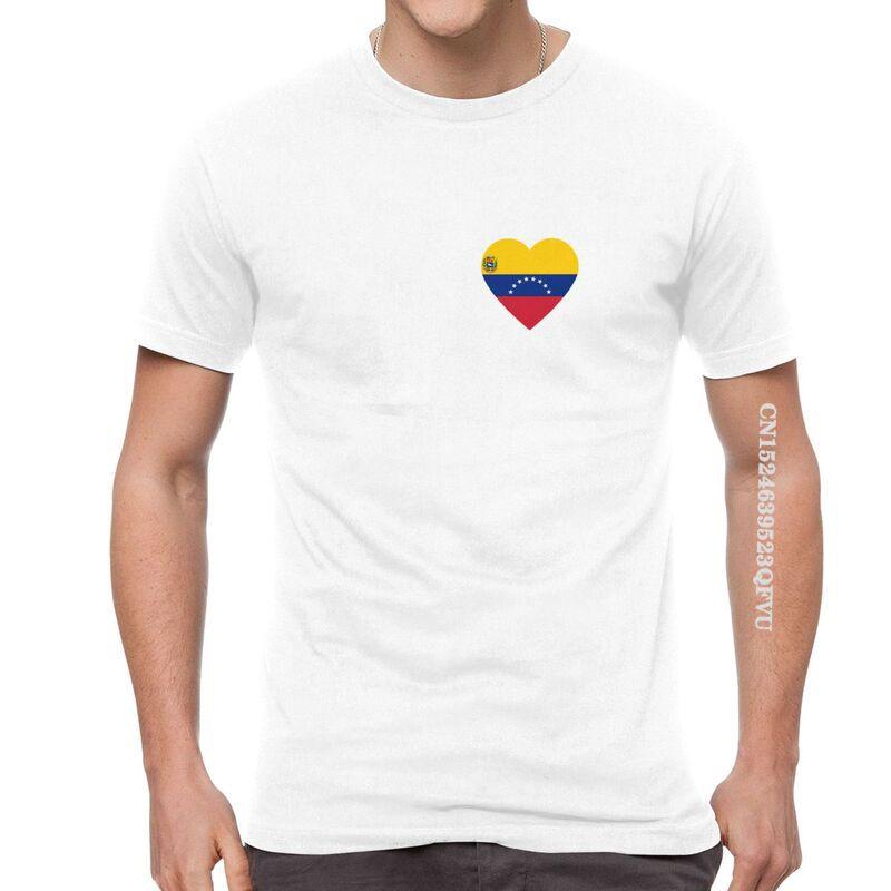 Venezuelan Heartbeat T Shirts Men Fashion T Shirt Cotton Oversized I Love Venezuela Flag Heart Tshirt Unique Tees Tops
