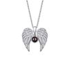 Angel Wings Heart Projection Pendant Necklace for Women