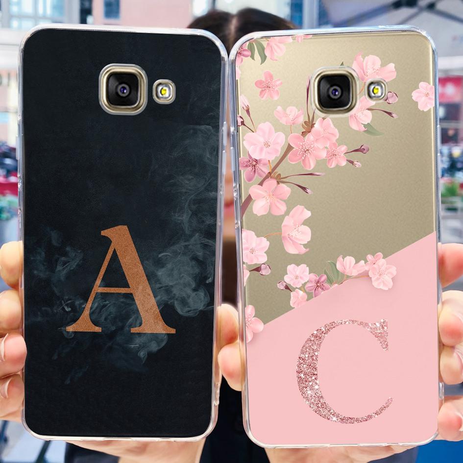 For Samsung Galaxy A3 2016 Case A310F A310M A310Y Silicone Cover Cute Letters Flower Clear Funda For Samsung A3 2017 A320F Coque