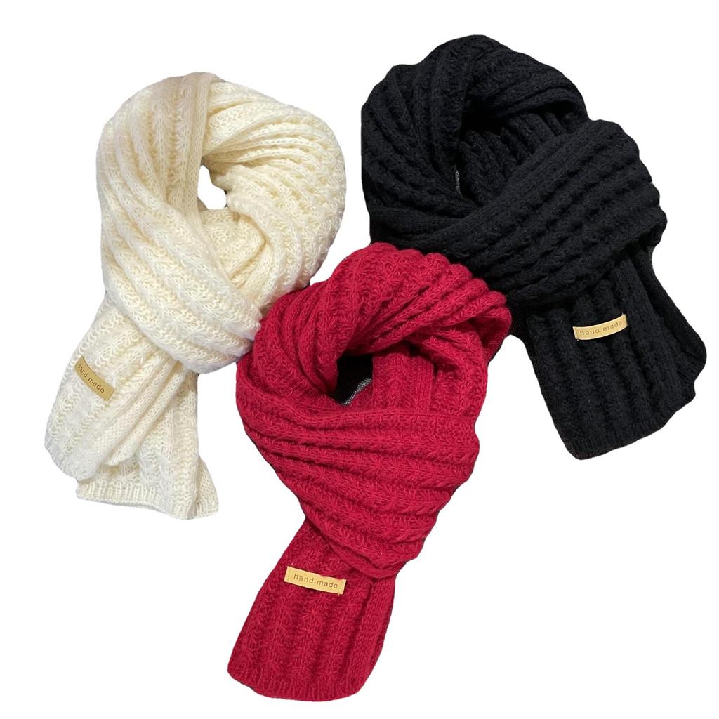 Korean version of the new hollow wool knitted scarf women's autumn and winter warm fashion versatile soft waxy scarf