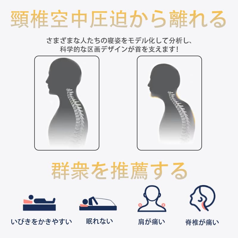 Memory Foam Pillow, Tossing and Turning, Neck Relief, Straight Neck Support, Soft Pillow for a Comfortable Sleep, Hotel-Quality, Breathable,