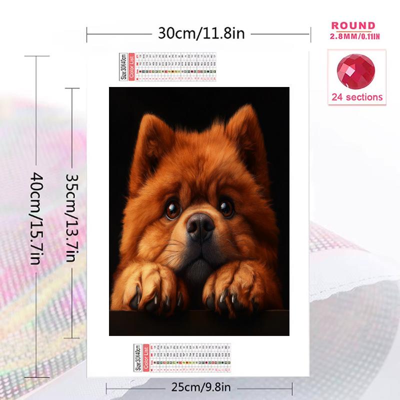 Chow Chow Pattern 3pcs 100% Round Full Drill 5D DIY Diamond Painting Embroidery Cross Stitch Rhinestone Décor