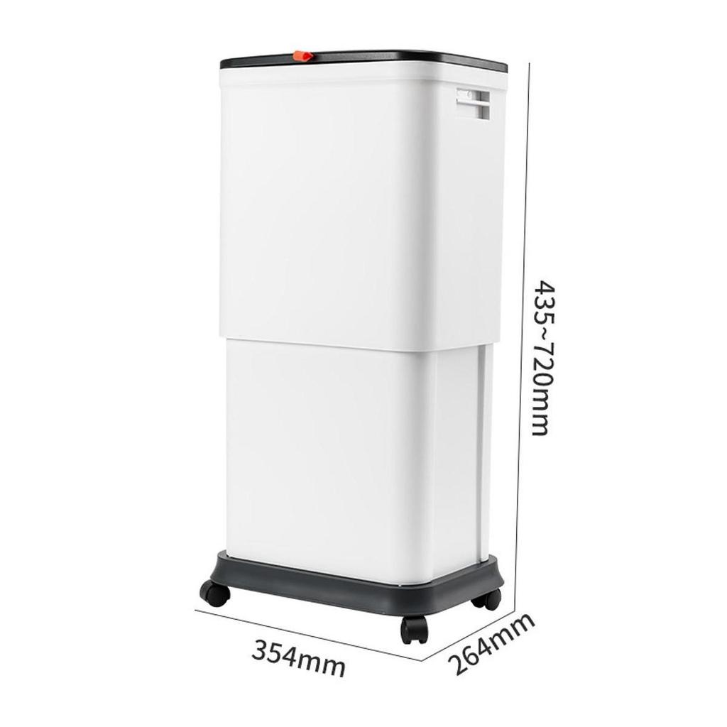 20L Liftable Trash Can Adjustable, Easy To Move, Opening, Rolling Dustbin, Dresser