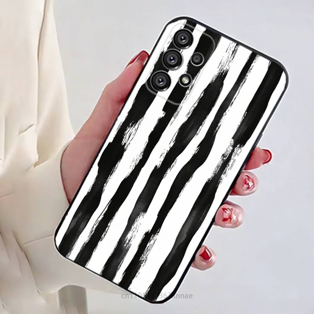 

Colorful Striped Minimalist INS Couple Phone Case For Samsung Galaxy A13,21s,22,31,32,52,53,71,80,A91 Soft Black Shell Samsung Note 10