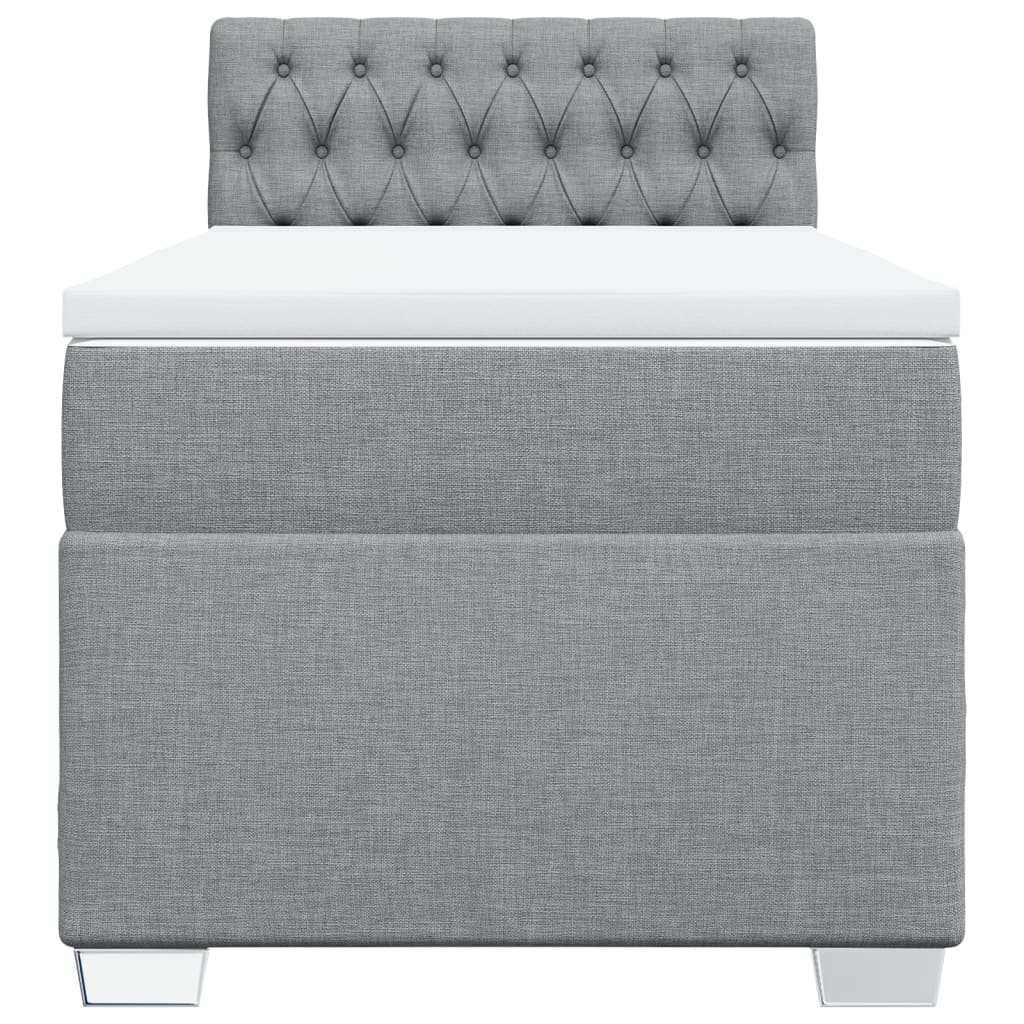 Vidaxl Letto Continentale Con Materasso, Grigio Chiaro, Tessuto, 100X200Cm