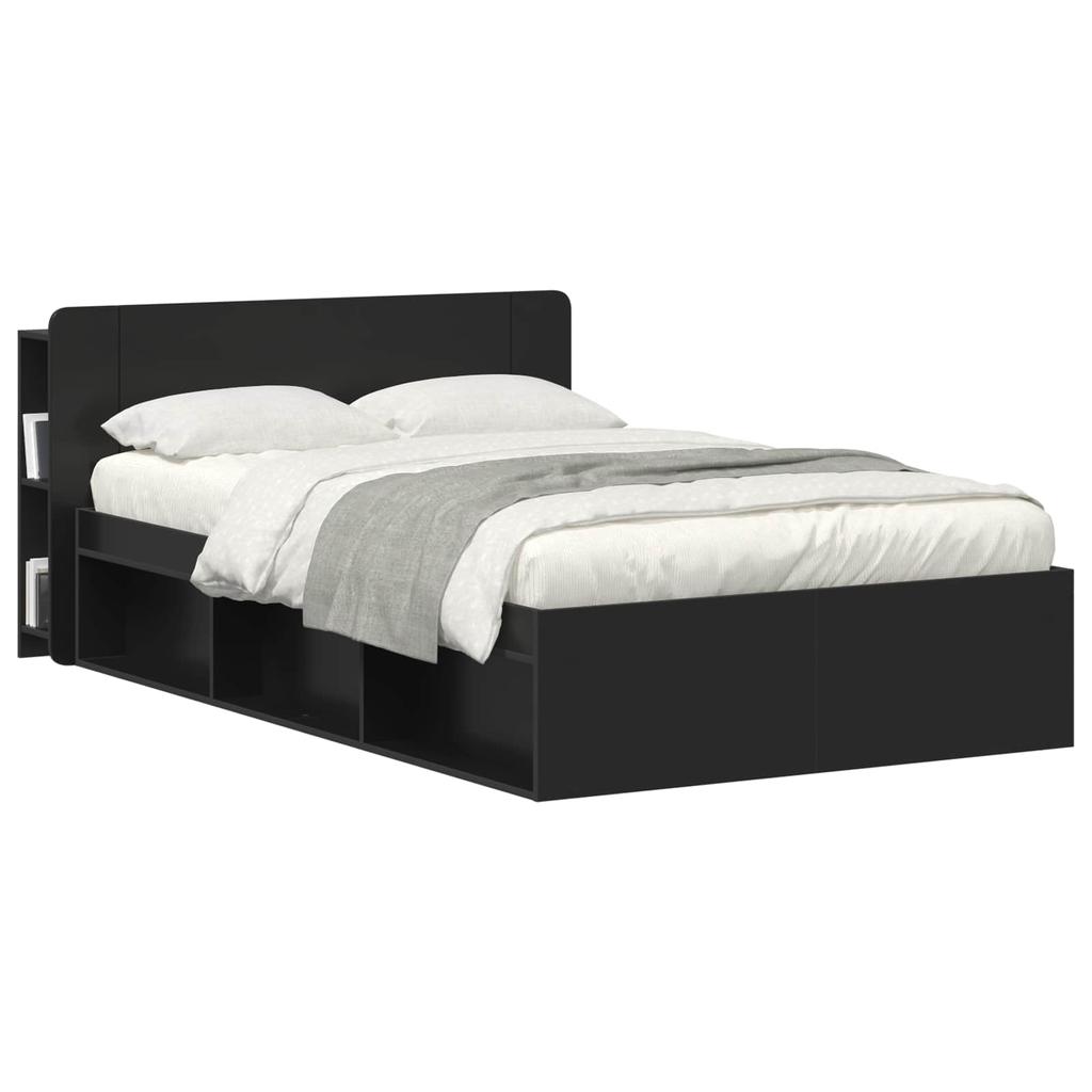 Headboard Cabinet Black 135 x 18.5 x 80 cm Particleboard