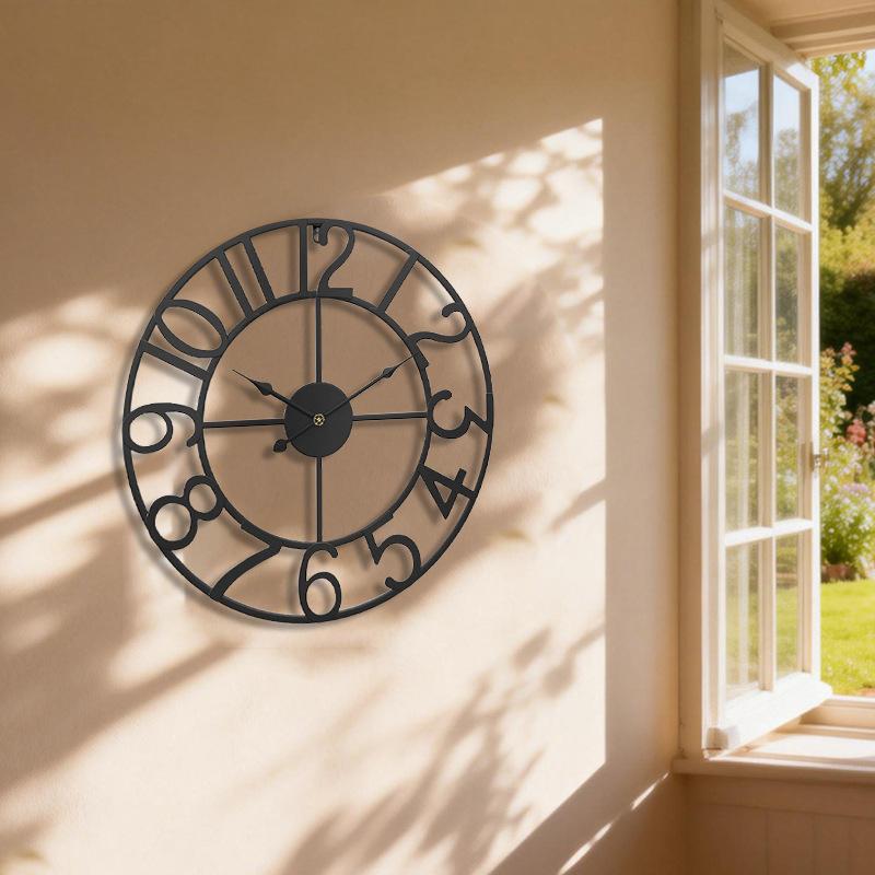 Creative Digital Wall Clock Retro Living Room Wall Watch Bedroom Simple Silent Clock Home Aesthetic Decorative Ornaments