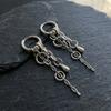 Streetwear Alloy Chain Hoop Earrings Tassel Decorative Drop Earrings Temperament Lightweight Gothic Earrings Gift