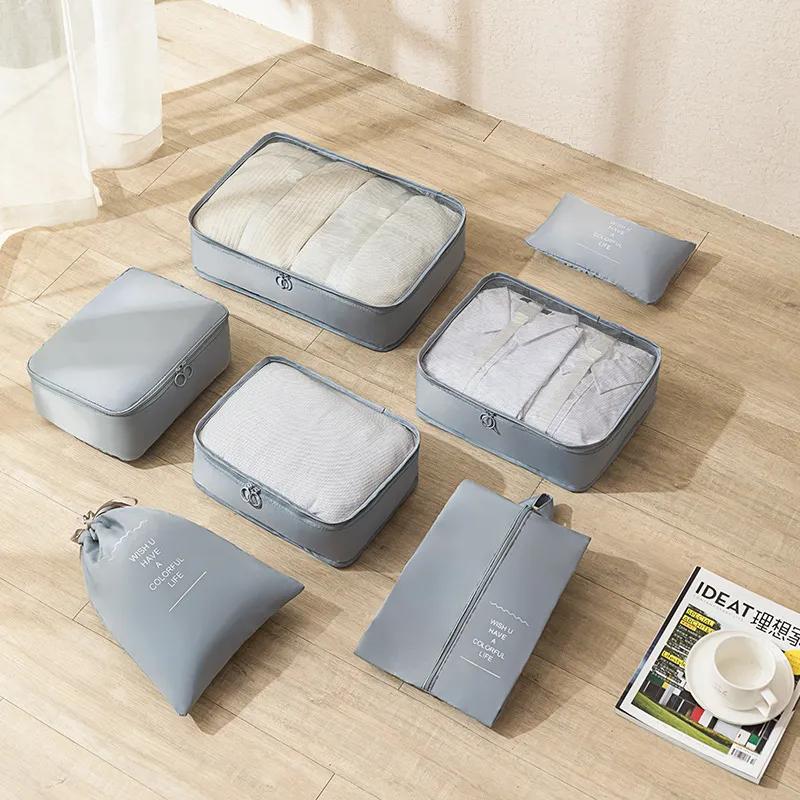 7pcs/Set Travel Storage Bag Luggage Storage Bag Set Clothes Suitcase Clothes Underwear Waiting For Production Finishing Packing