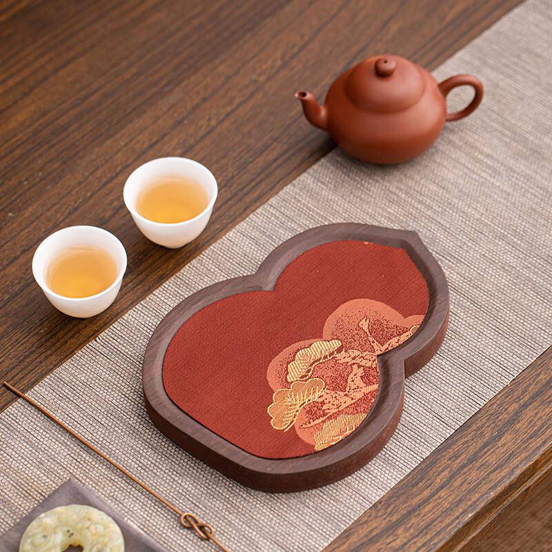 Chinese Retro Tea Tray with Pot Holder