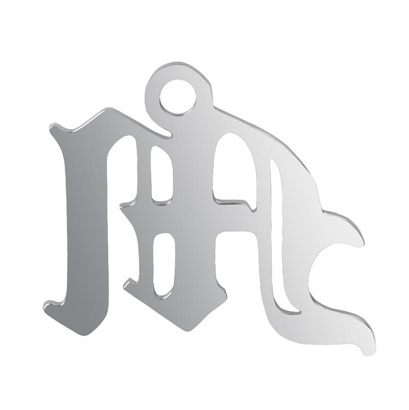 6pcs/Lot Old English Letters Charm Stainless Steel Charms For Jewelry Making Supplies Metal 26 Alphabet A-Z Pendant DIY Bracelet