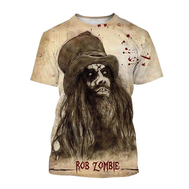 Rob Zombie 3D Print T-Shirts Rock Singer Streetwear Men Women Fashion Oversized Short Sleeve T Shirt Kids Tees Tops Man Clothing