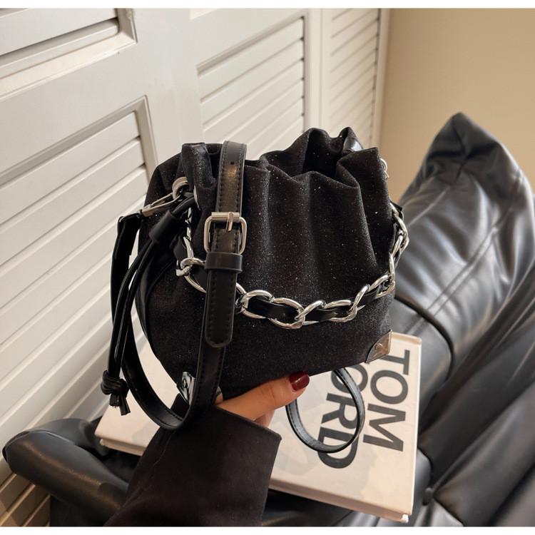 Korean Style High-end Underarm Bucket Bag Street Fashion Chain Crossbody Bag