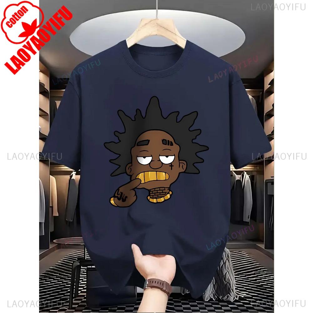 

Men S Casual Summer T-Shirt Funny Cartoon Print Regular Fit Round Neck Stretch Adult Unisex Fashion Top for Daily Wear 4XL