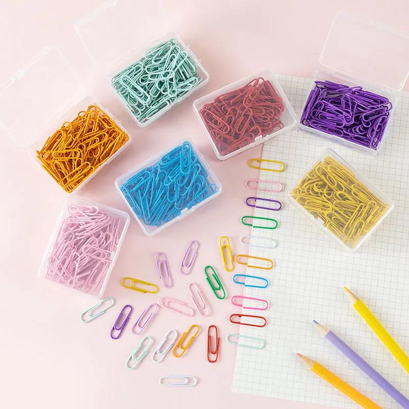 50 stuks/doos 28 mm Macaron Kleurige Paperclips, Creatieve Boekhouding Decoratie Materialen, Bladwijzers, Paperclips